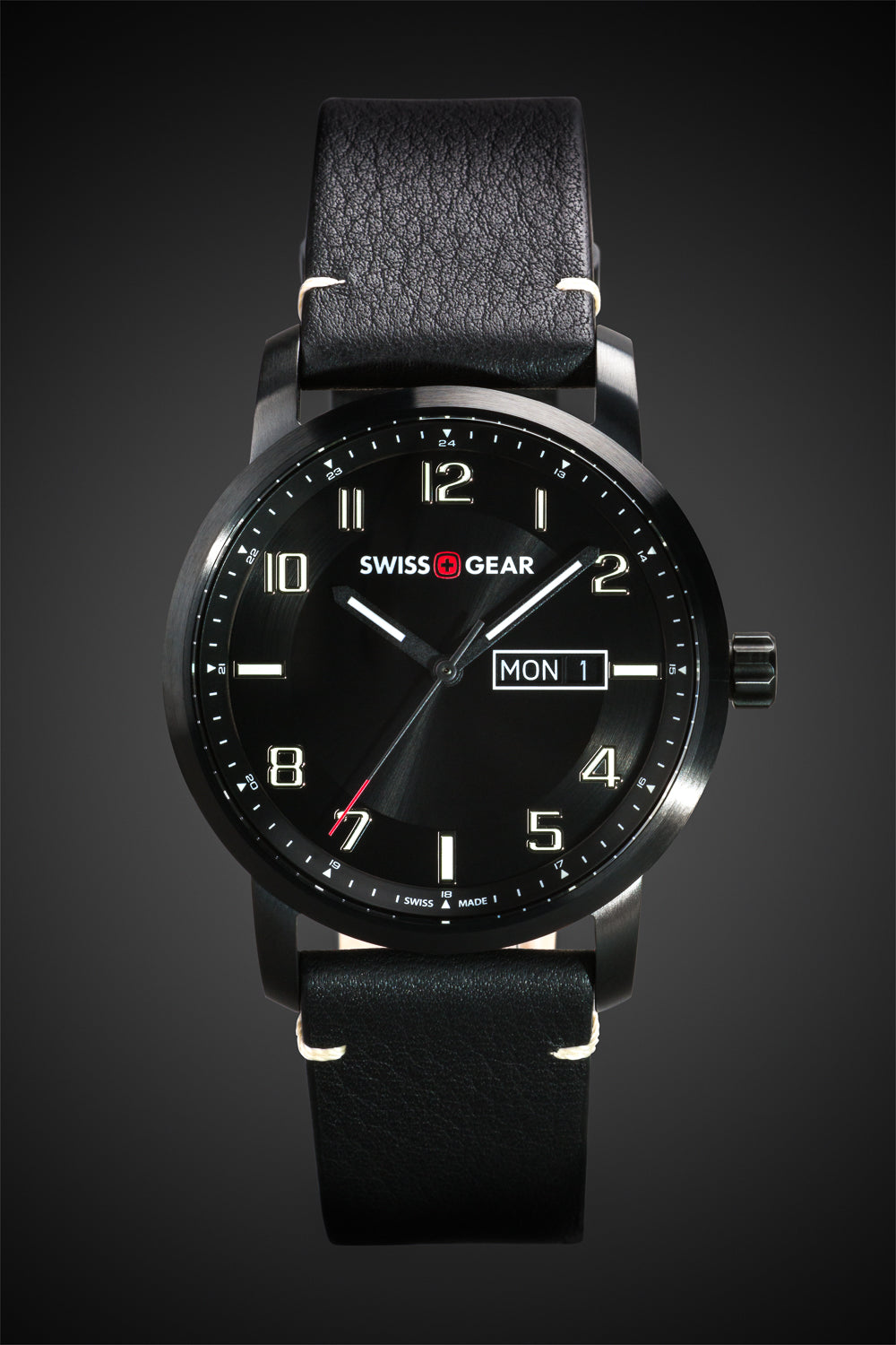 SWISSGEAR - Legacy Swiss Watch - Black with Black Dial and Black Strap - 07