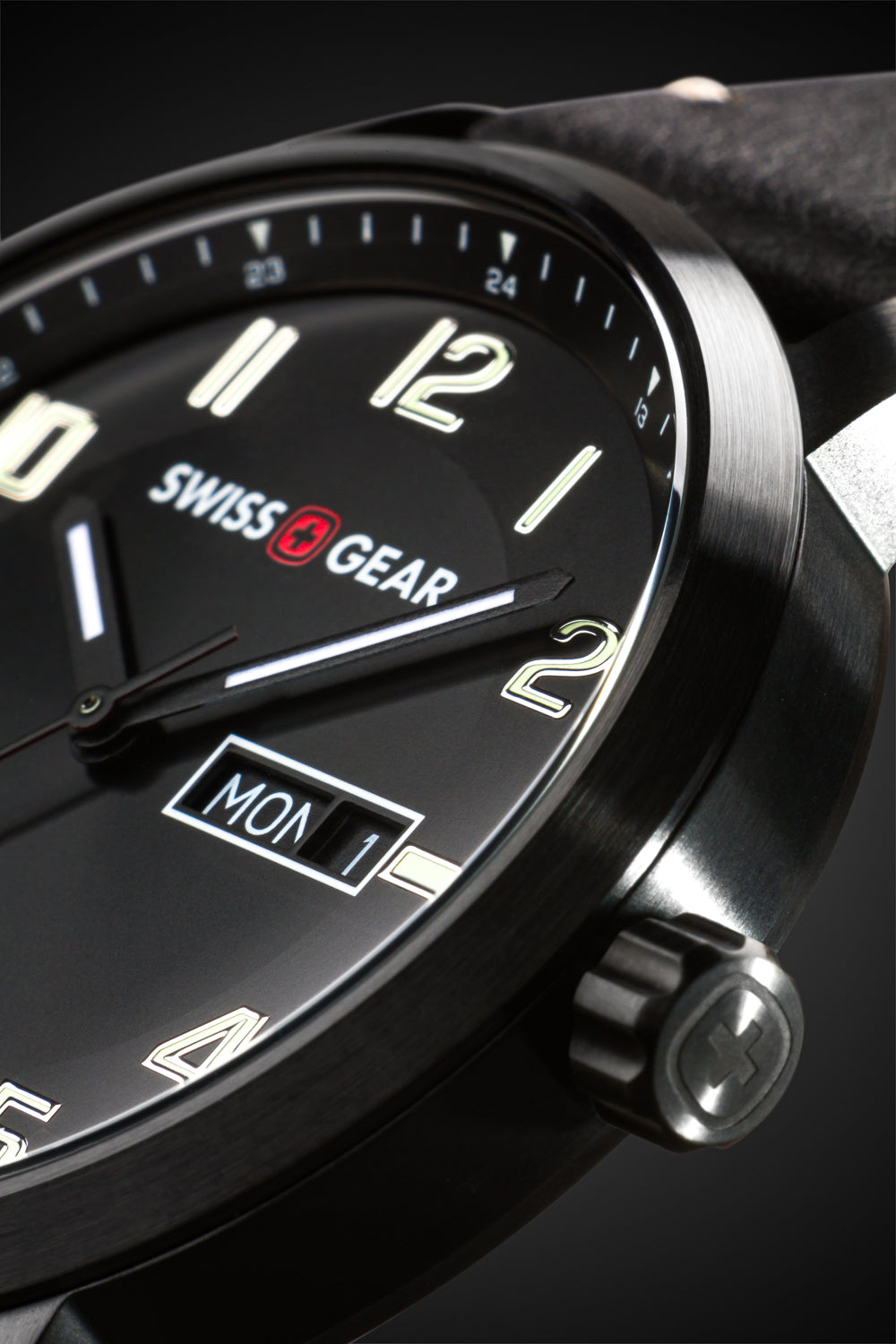 SWISSGEAR - Legacy Swiss Watch - Black with Black Dial and Black Strap - 08