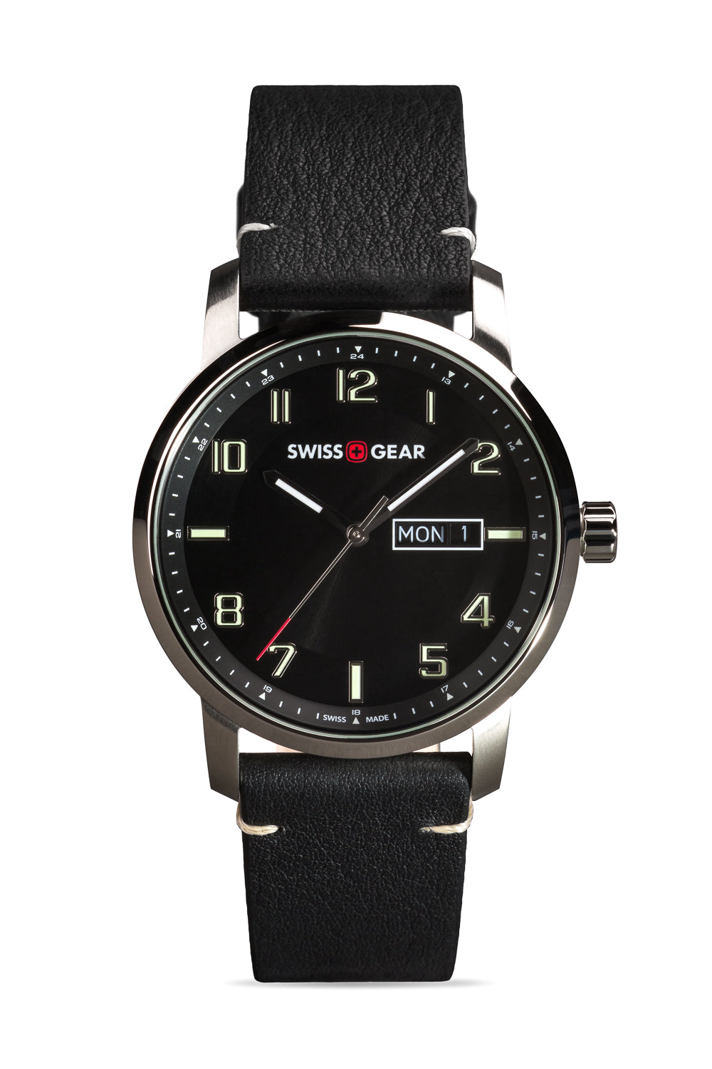 SWISSGEAR - Legacy Swiss Watch - Black/Silver - 01