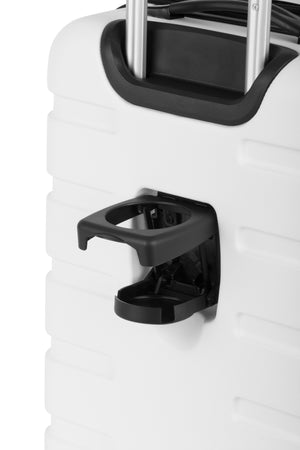 SWISSGEAR Signature 18 inch Expandable Carry On Hardside Spinner Luggage - White Patented foldable cupholder on its exterior