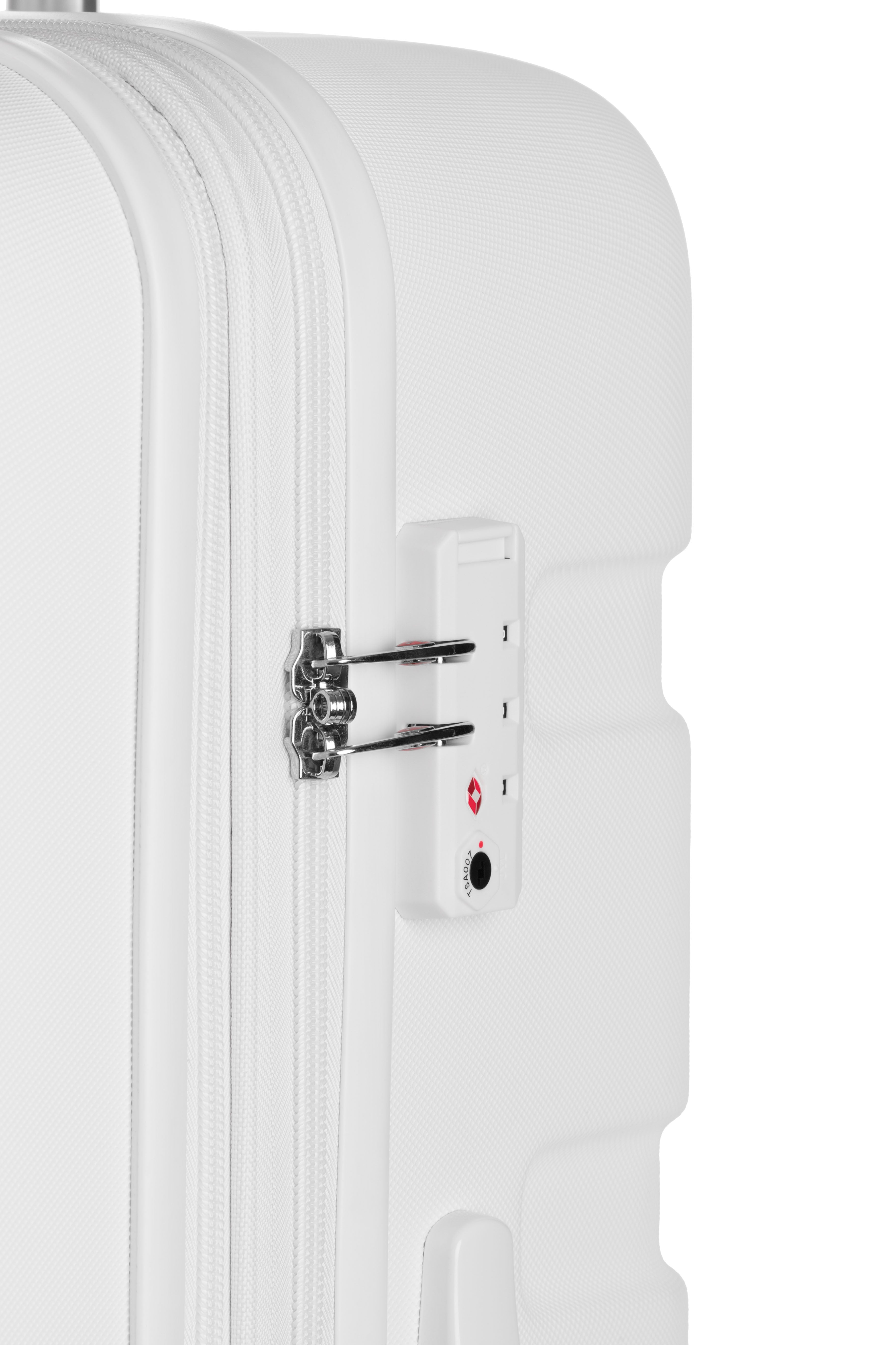 SWISSGEAR - Signature Large Checked Spinner - White - 08