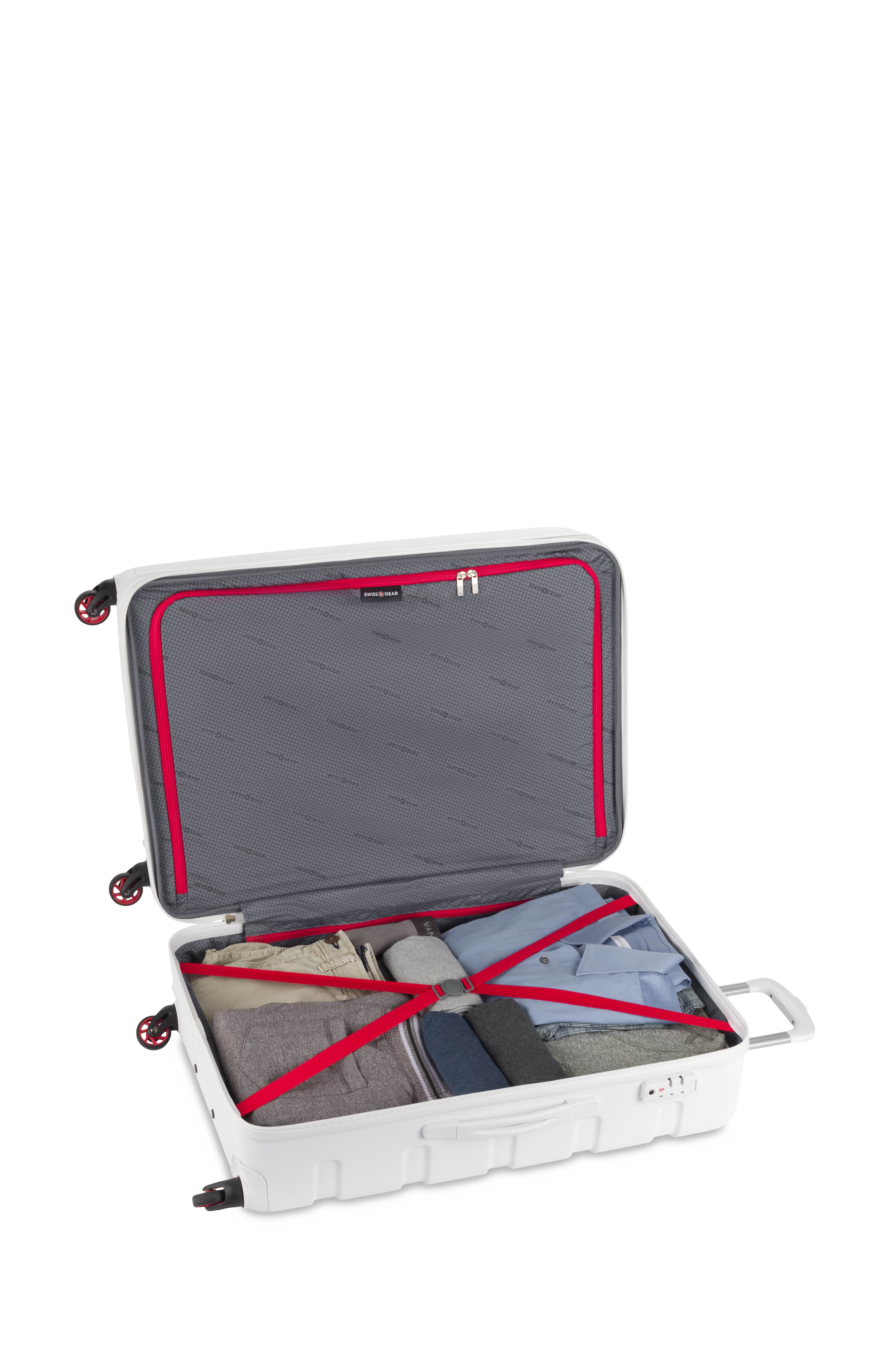 SWISSGEAR - Signature Large Checked Spinner - White - 07