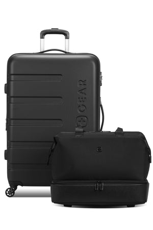 SWISSGEAR - Signature Large Checked Spinner and Weekender Tote 2-Piece Set - Black - 01 #color_black