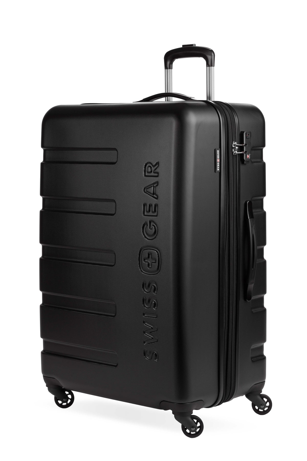 SWISSGEAR - Signature Large Checked Spinner and Weekender Tote 2-Piece Set - Black - 03