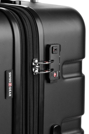 SWISSGEAR - Signature Large Checked Spinner and Weekender Tote 2-Piece Set - Black - 08 #color_black