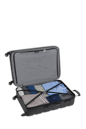 SWISSGEAR - Signature Large Checked Spinner and Weekender Tote 2-Piece Set - Black - 05 #color_black