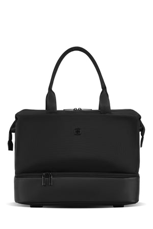 SWISSGEAR - Signature Large Checked Spinner and Weekender Tote 2-Piece Set - Black - 12 #color_black