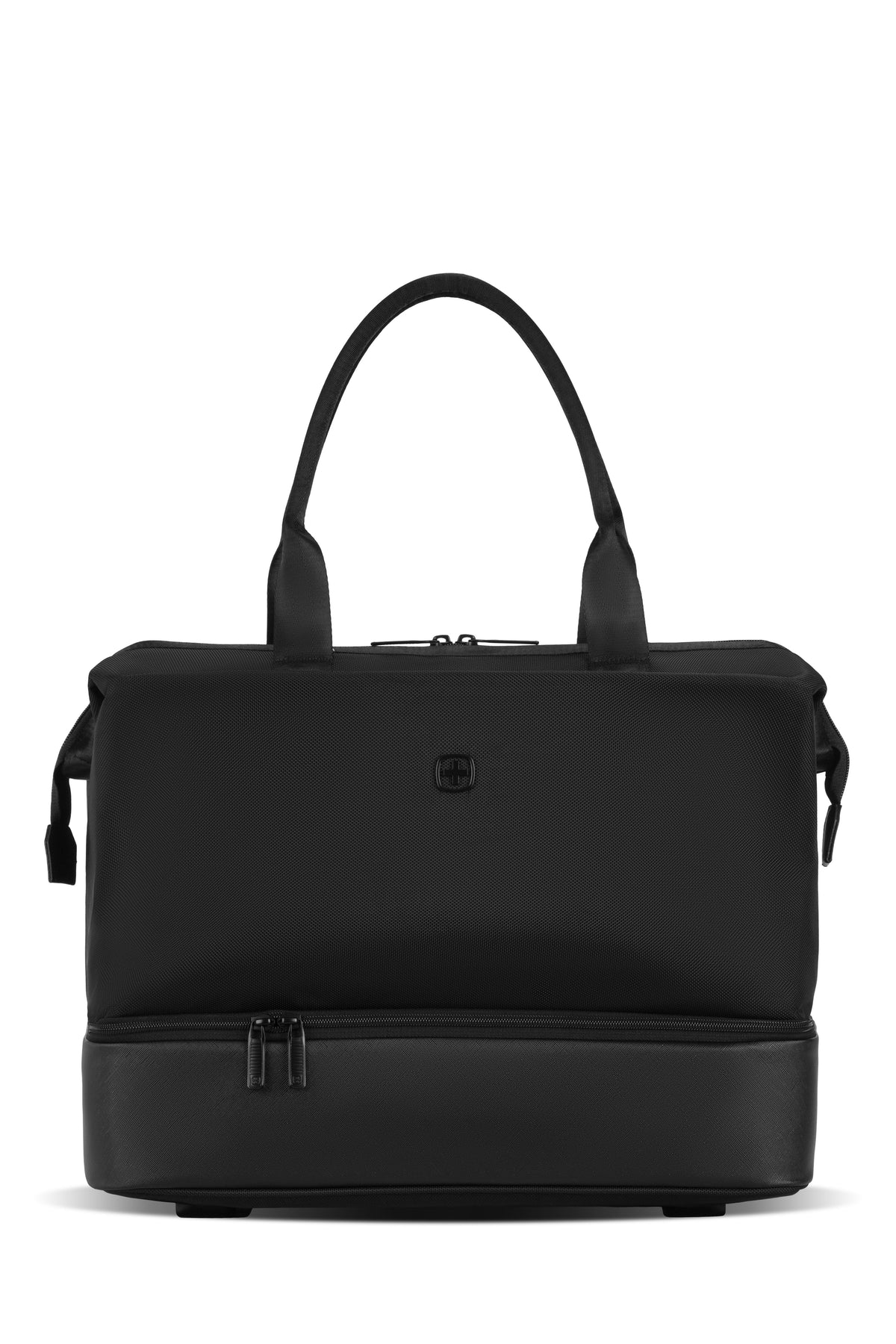 SWISSGEAR - Signature Large Checked Spinner and Weekender Tote 2-Piece Set - Black - 12