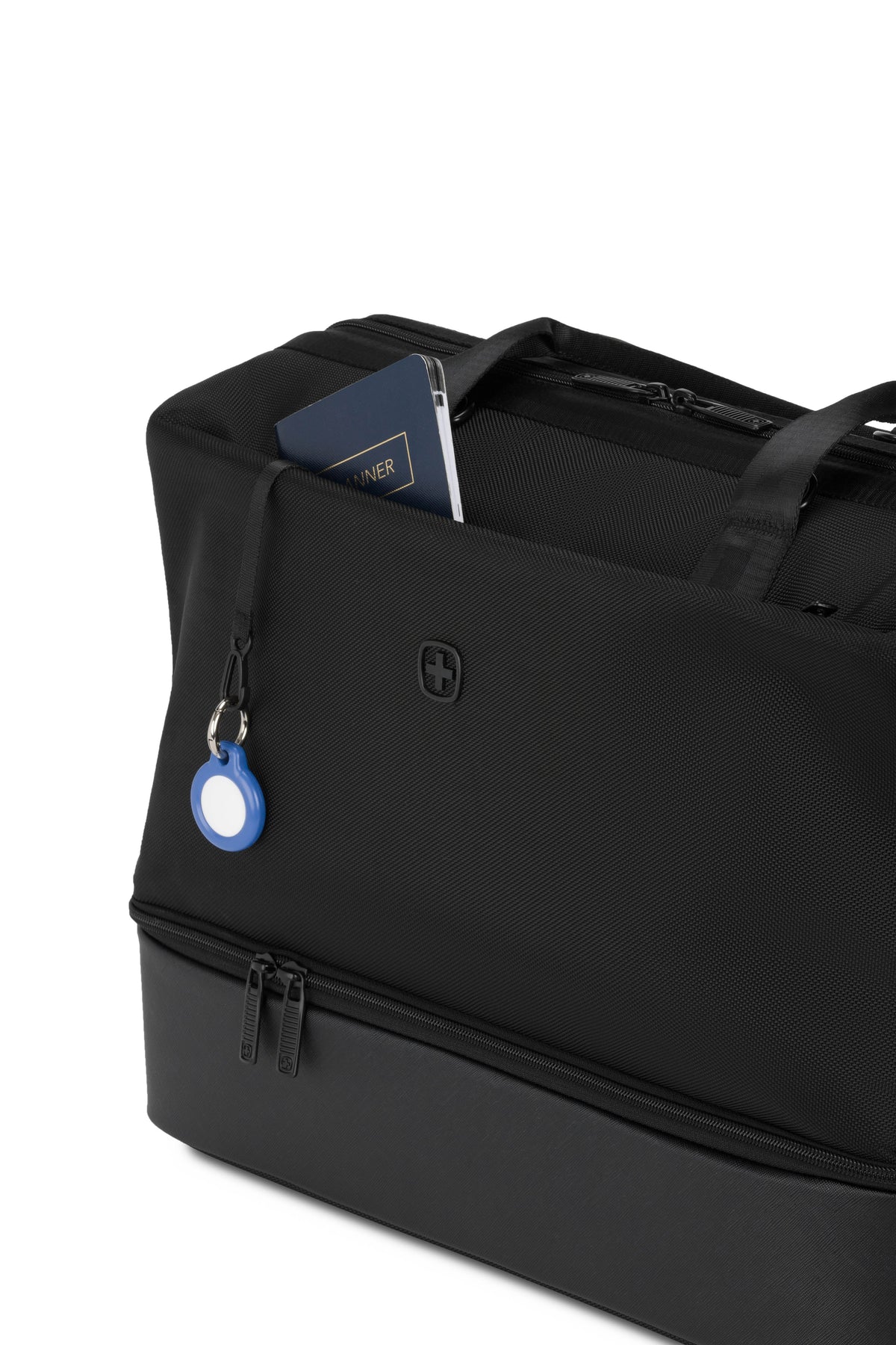 SWISSGEAR - Signature Large Checked Spinner and Weekender Tote 2-Piece Set - Black - 18