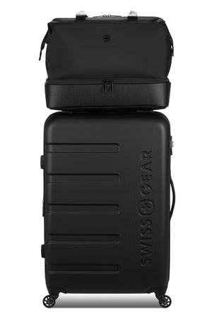 SWISSGEAR - Signature Large Checked Spinner and Weekender Tote 2-Piece Set - Black - 20 #color_black