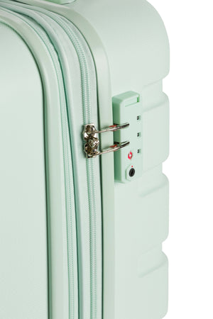 SWISSGEAR Signature 18” Expandable Carry On Hardside Spinner Luggage - Clearly Aqua TSA-approved combination lock