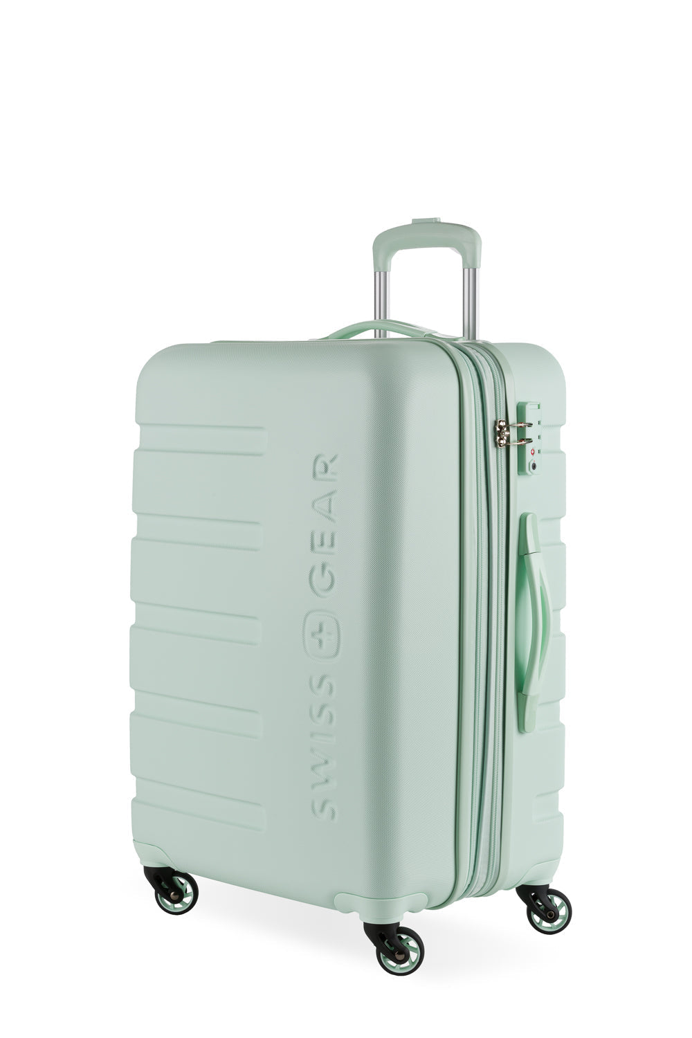 SWISSGEAR - Signature Medium Checked Spinner - Clearly Aqua - 01