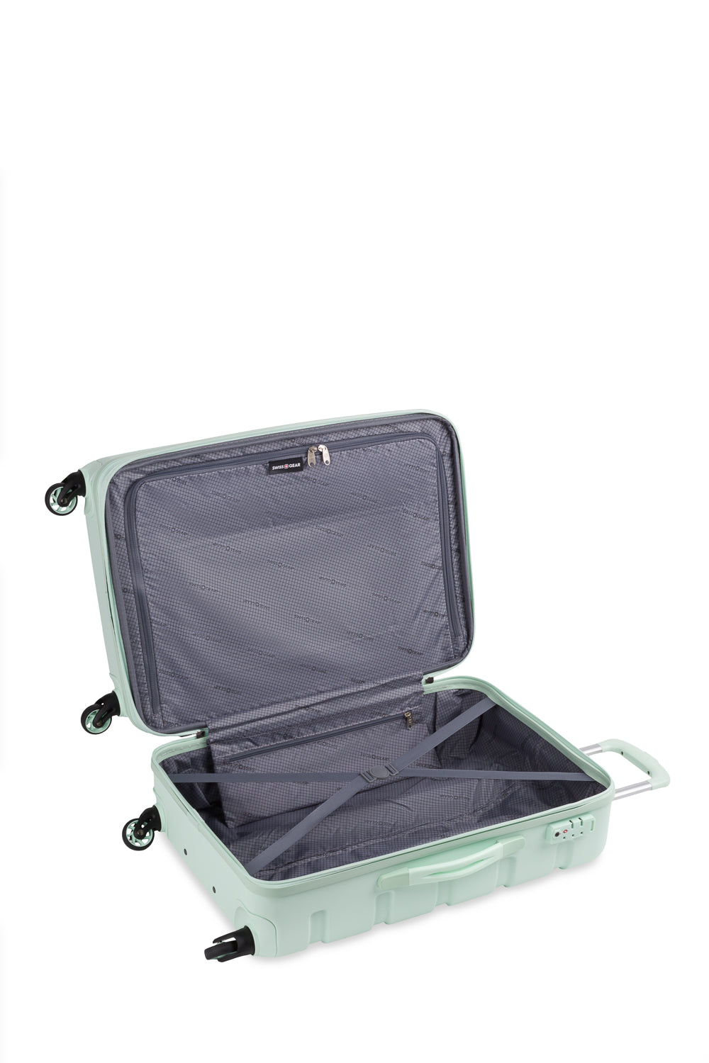 SWISSGEAR - Signature Medium Checked Spinner - Clearly Aqua - 06