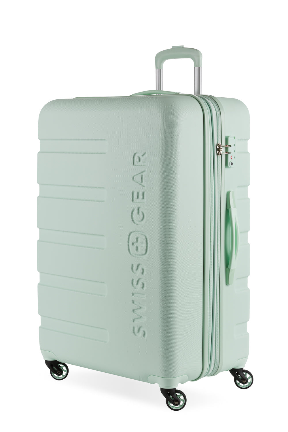 SWISSGEAR - Signature Large Checked Spinner - Clearly Aqua - 01