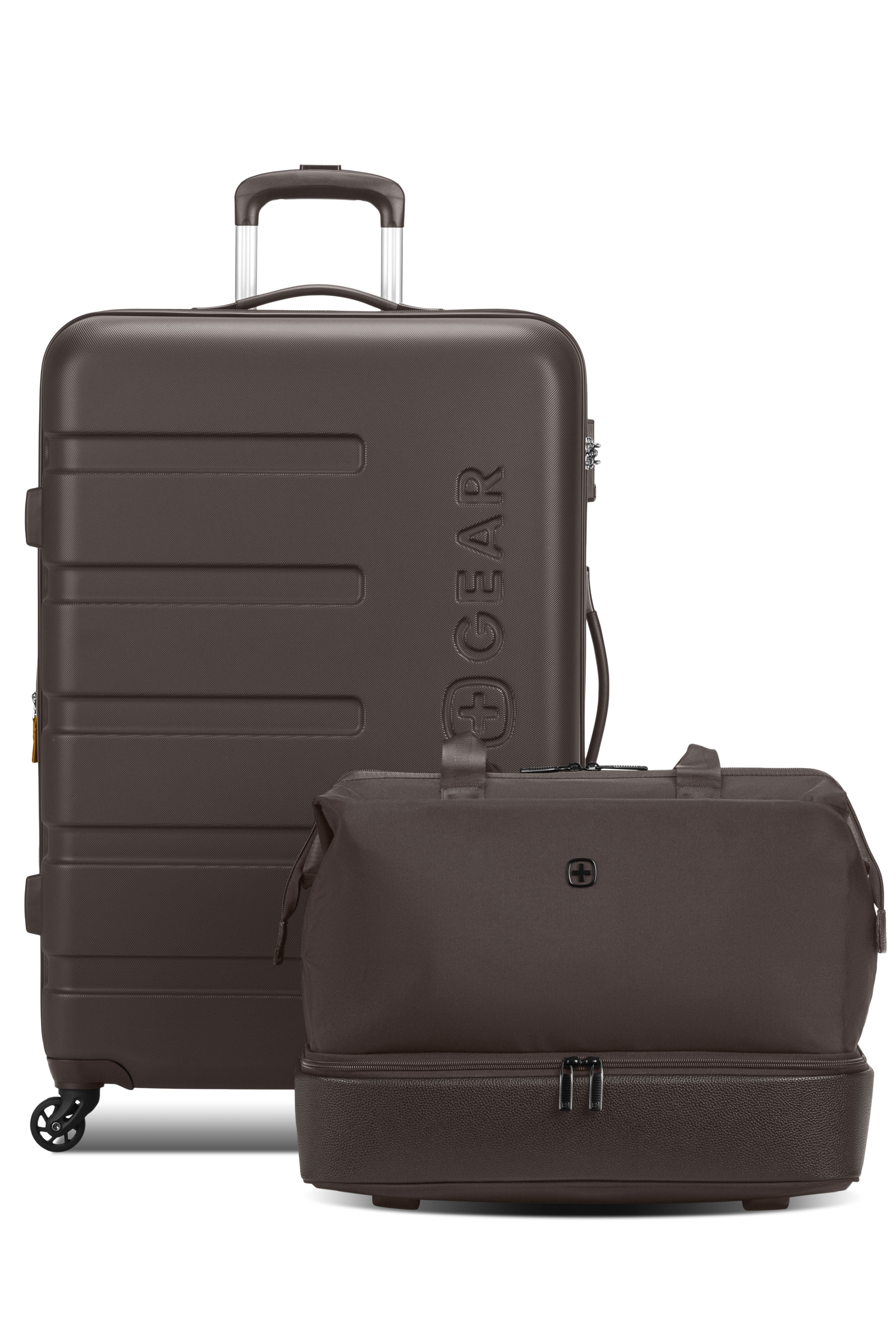 SWISSGEAR - Signature Large Checked Spinner and Weekender Tote 2-Piece Set