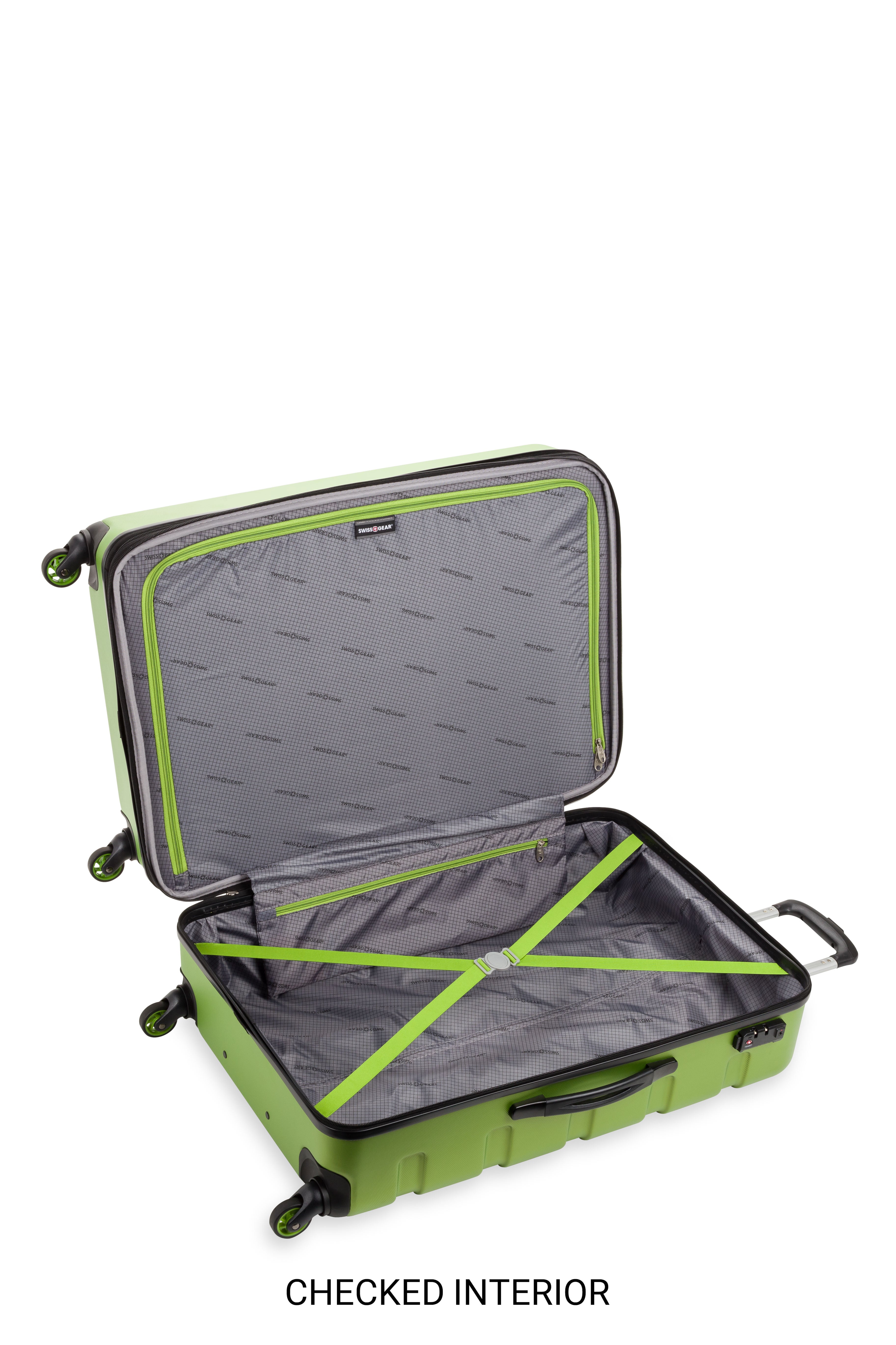SWISSGEAR - Signature Large Checked Spinner - Lime - 08