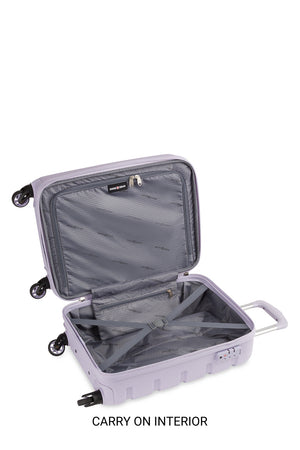 Swissgear 7366 Expandable 3pc Hardside Luggage Set - Carry-on interiorpapacking space with elastic tie-down straps