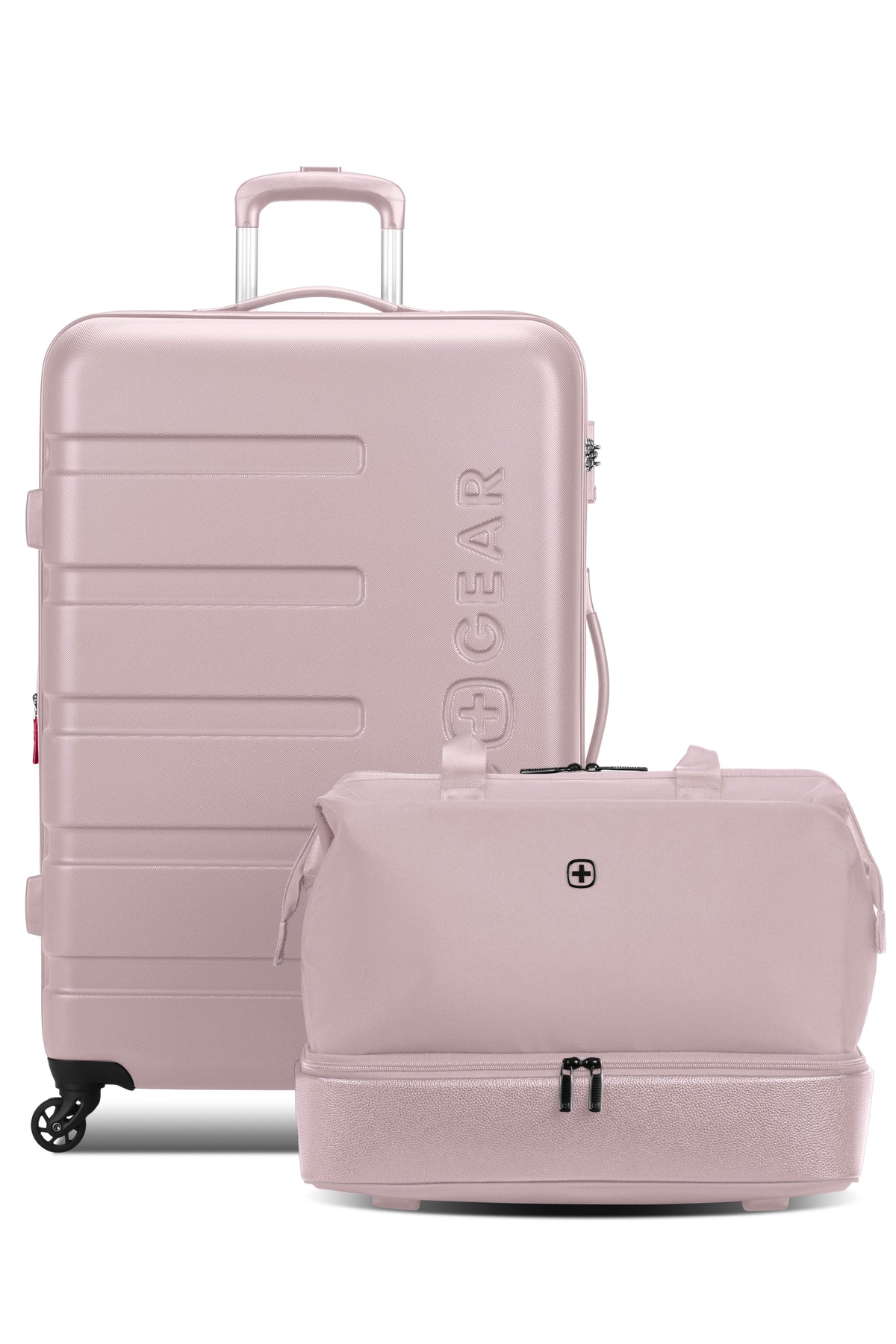 SWISSGEAR - Signature Large Checked Spinner and Weekender Tote 2-Piece Set