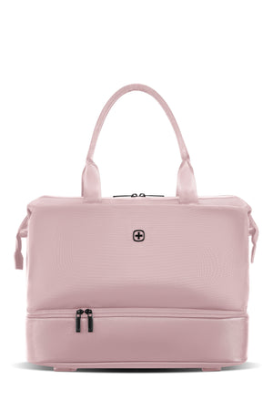 SWISSGEAR - Signature Large Checked Spinner and Weekender Tote 2-Piece Set | Blush Pink