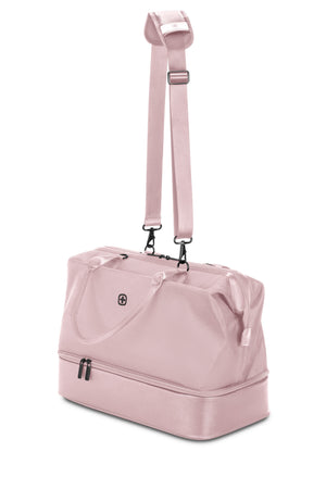 SWISSGEAR - Signature Large Checked Spinner and Weekender Tote 2-Piece Set | Blush Pink
