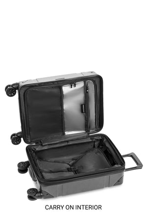 Swissgear 7639 Expandable Trunk 2 Piece Spinner Set – Black Split-case design w/ zippered separator panel