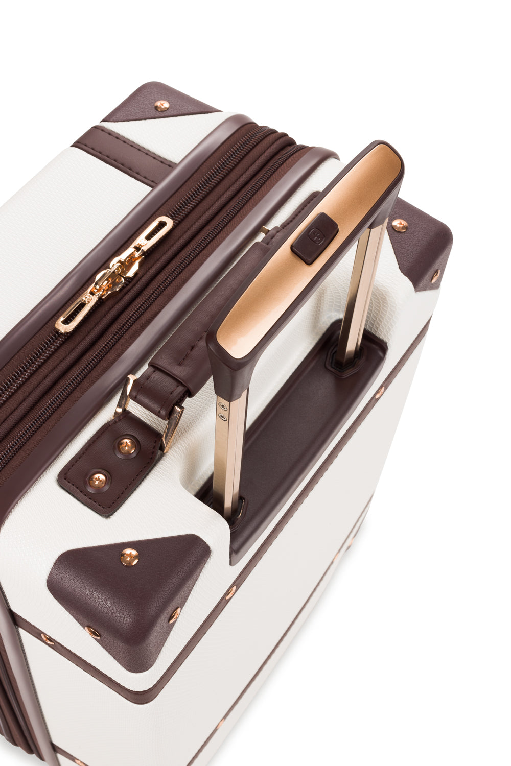 SWISSGEAR – Vintage Trunk Carry-On Spinner | White Coffee