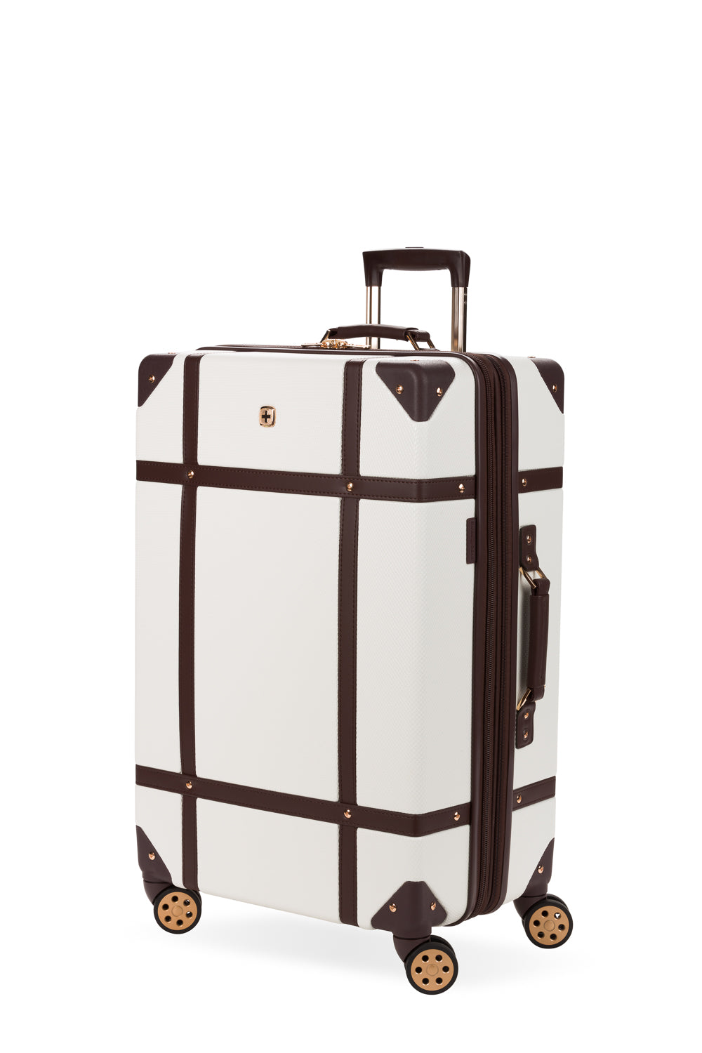 SWISSGEAR - Vintage Trunk Large Checked Spinner - White - 01
