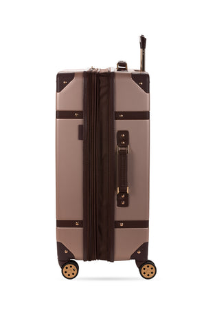 Valise à roulettes à motifs à carreaux SWISSGEAR Vintage Trunk Large - Rose Poudré