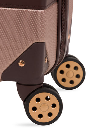 Valise à roulettes à motifs à carreaux SWISSGEAR Vintage Trunk Large - Rose Poudré