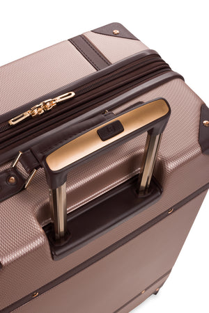 Valise à roulettes à motifs à carreaux SWISSGEAR Vintage Trunk Large - Rose Poudré
