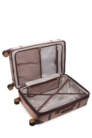 Valise à roulettes à motifs à carreaux SWISSGEAR Vintage Trunk Large - Rose Poudré