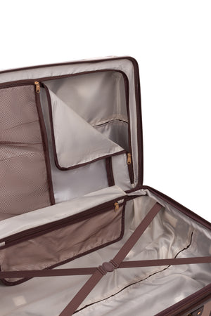 Valise à roulettes à motifs à carreaux SWISSGEAR Vintage Trunk Large - Rose Poudré