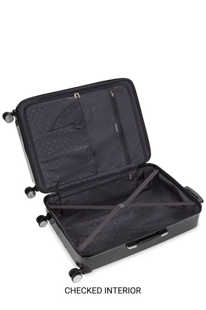 Swissgear 7786 Expandable 2pc Hardside Spinner Luggage Set Large split case interior with clothing tie-down straps