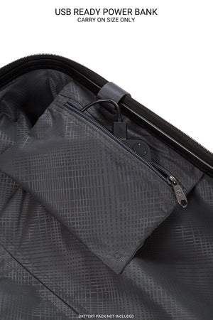 Swissgear 7910 Expandable 2pc Hardside Spinner Luggage Set with internal portable power bank
