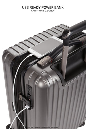 Swissgear 7910 Expandable 2pc Hardside Spinner Luggage Set with an integrated USB port 