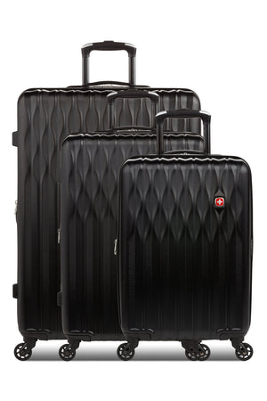 Swissgear 8018 Expandable Hardside Spinner 3pc Luggage Set - Black