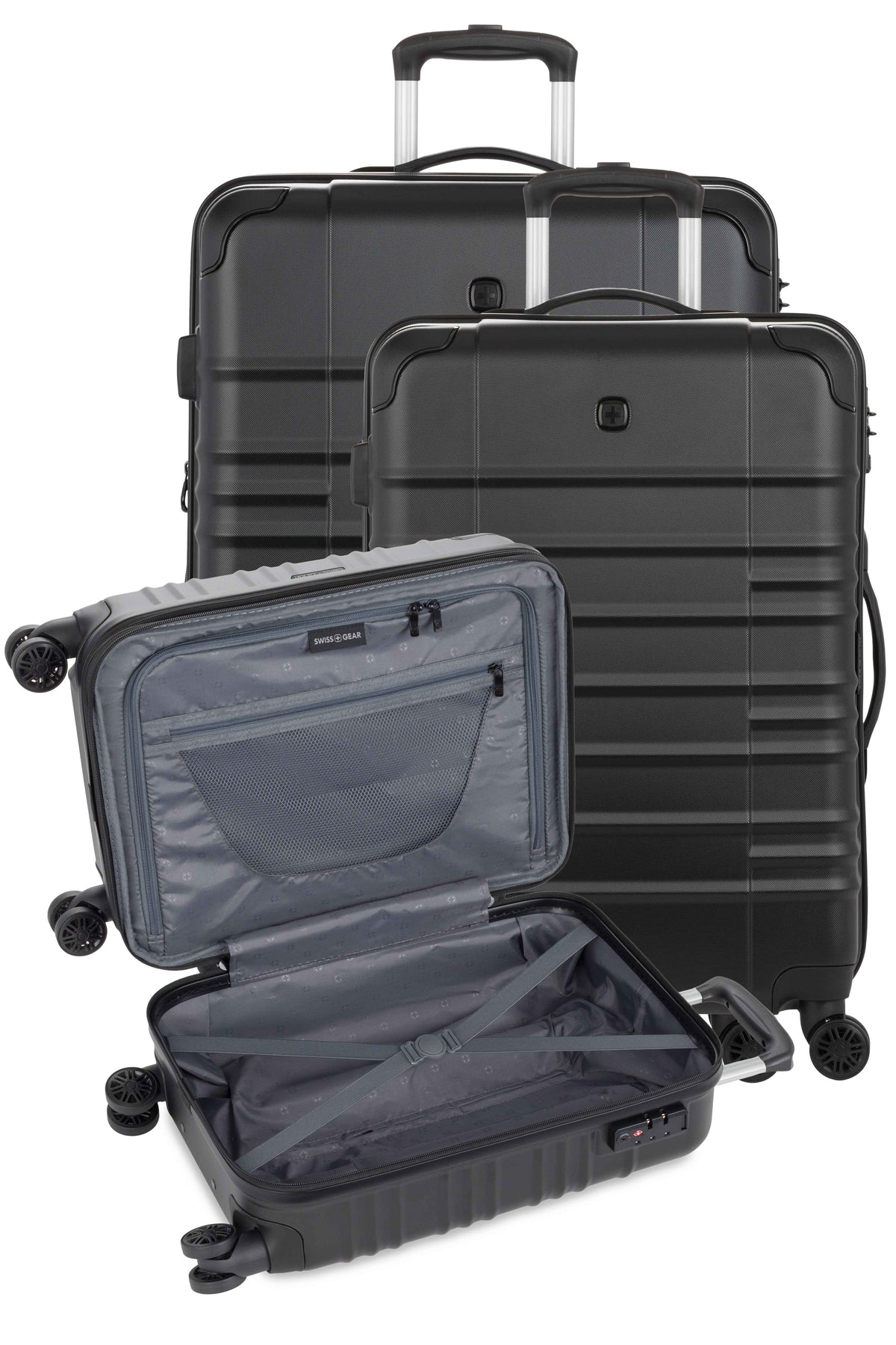 SWISSGEAR - Cascade II 3-Piece Spinner Set - (Copy) - Black - 12