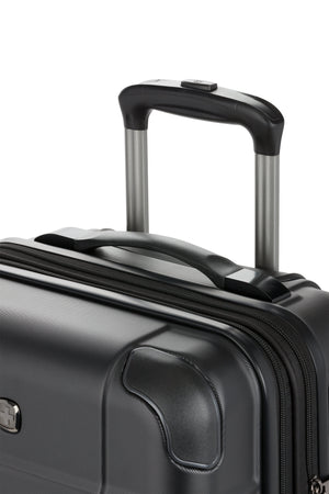 SWISSGEAR 8027 19” Expandable Carry On Hardside Spinner Luggage in Black with Split-case construction for maximum organization