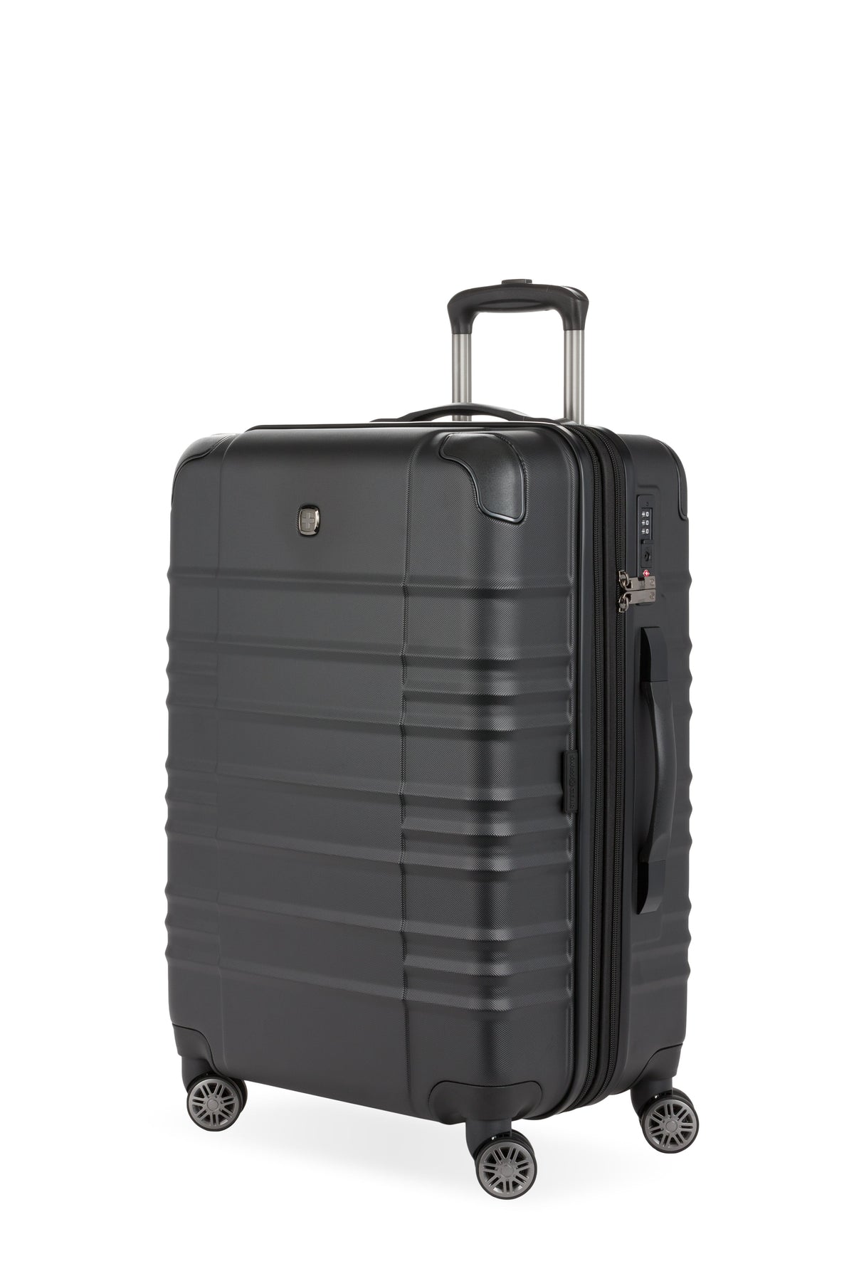 SWISSGEAR - Cascade II Medium Checked Spinner - Black - 01