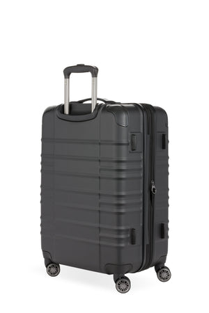 SWISSGEAR 8027 Medium Checked Expandable Hardside Spinner Luggage - Black Rugged ABS hardside case