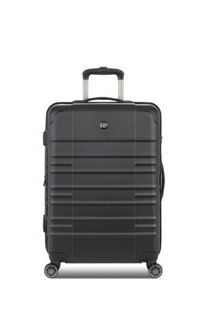 SWISSGEAR 8027 Medium Checked Expandable Hardside Spinner Luggage - Black