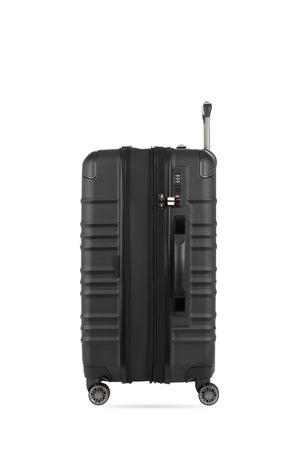 SWISSGEAR 8027 Medium Checked Expandable Hardside Spinner Luggage - Black Expands for additional packing space