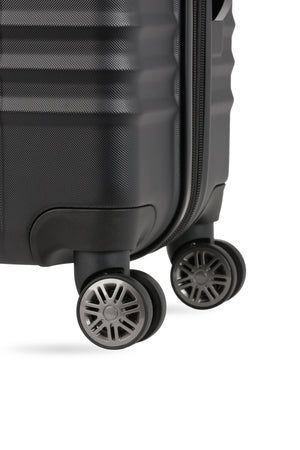 SWISSGEAR 8027 Medium Checked Expandable Hardside Spinner Luggage - Black Eight 360-degree wheels for superior maneuverability