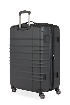 SWISSGEAR 8027 Large Checked Expandable Hardside Spinner Luggage - Black Rugged ABS hardside case