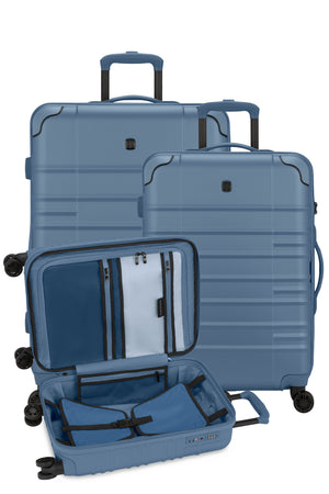 Coffret de 3 valises Spinner Cascade II de SWISSGEAR, couleur bleu pierre d'ameçon