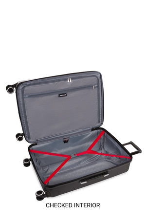 Swissgear 8028 Expandable Hardside Spinner 3pc Luggage Set - White/Black-Checked luggage interior packing space