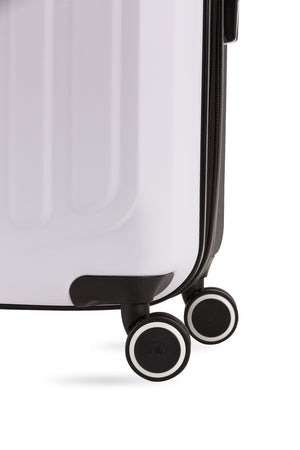 Swissgear 8028 Expandable Hardside Spinner 3pc Luggage Set - Light White/Black- 8 360° spinner wheels