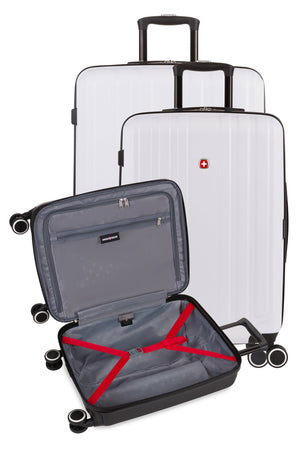Swissgear 8028 Expandable Hardside Spinner 3pc Luggage Set - White/Black
