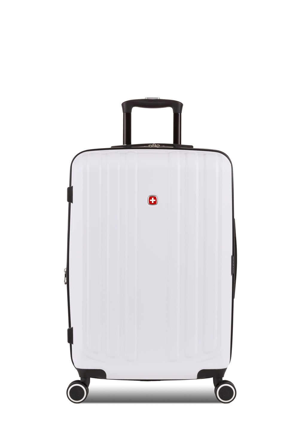 SWISSGEAR - Duet Medium Checked Spinner - White/Black - 03