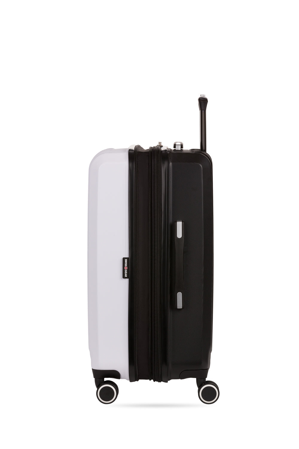 SWISSGEAR - Duet Medium Checked Spinner - White/Black - 05